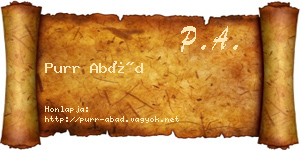 Purr Abád névjegykártya